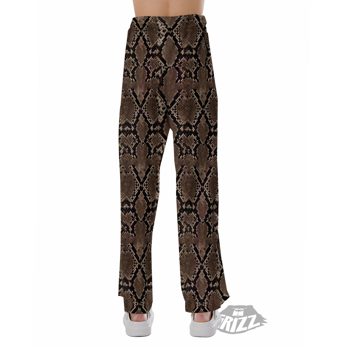 Snakeskin Black And Brown Print Pajama Pants-grizzshop