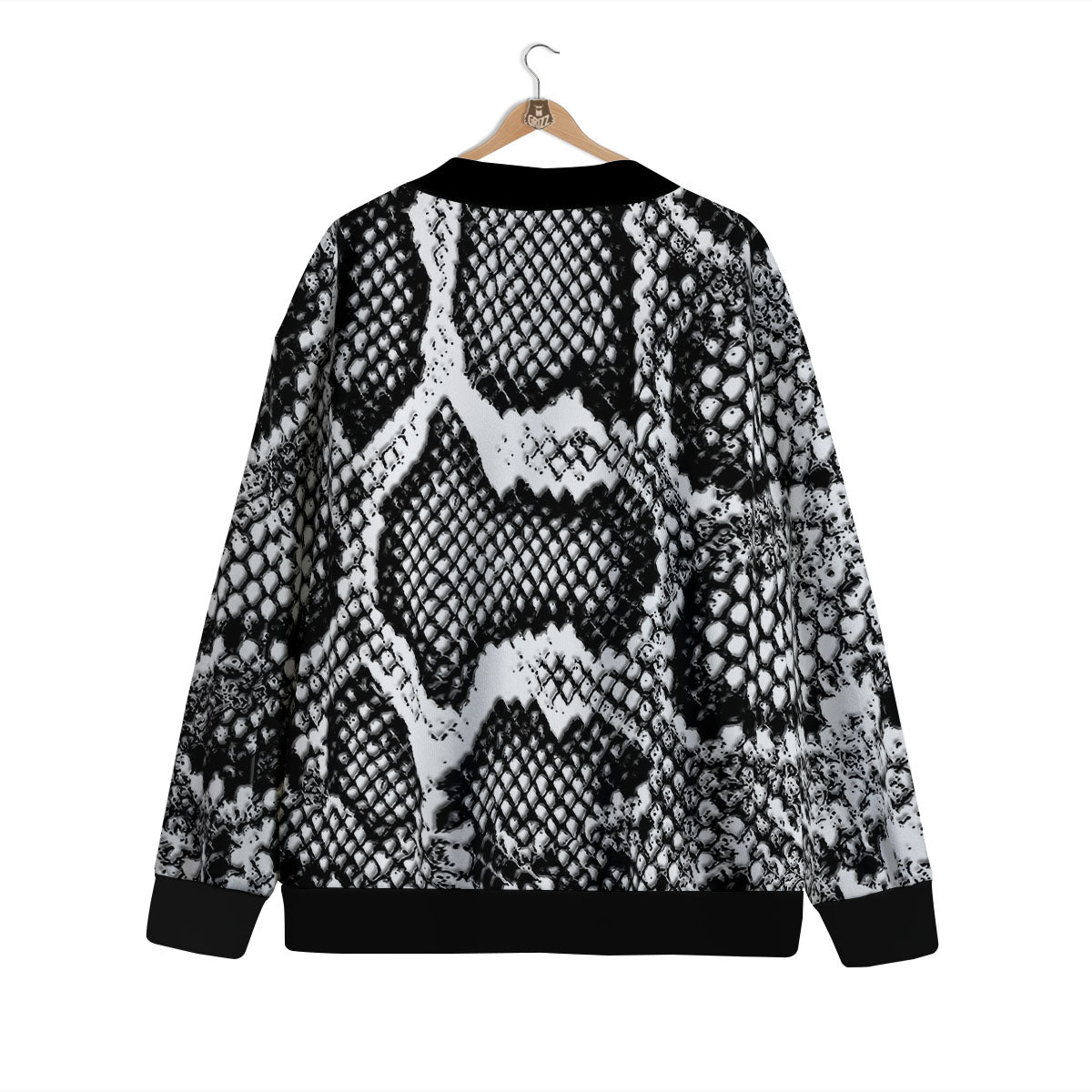 Snakeskin Black And Grey Print Cardigan-grizzshop