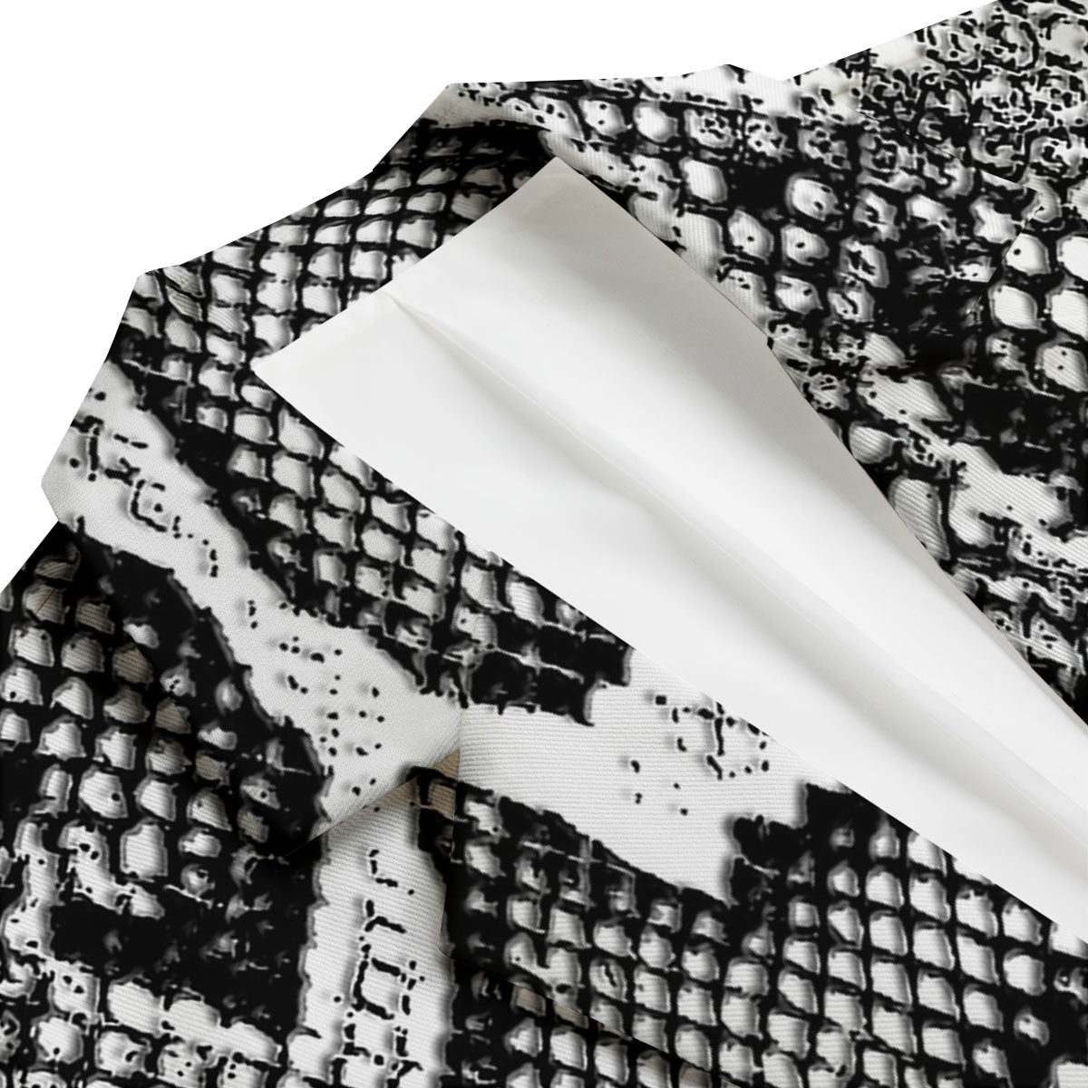 Snakeskin Black And Grey Print Men's Blazer-grizzshop