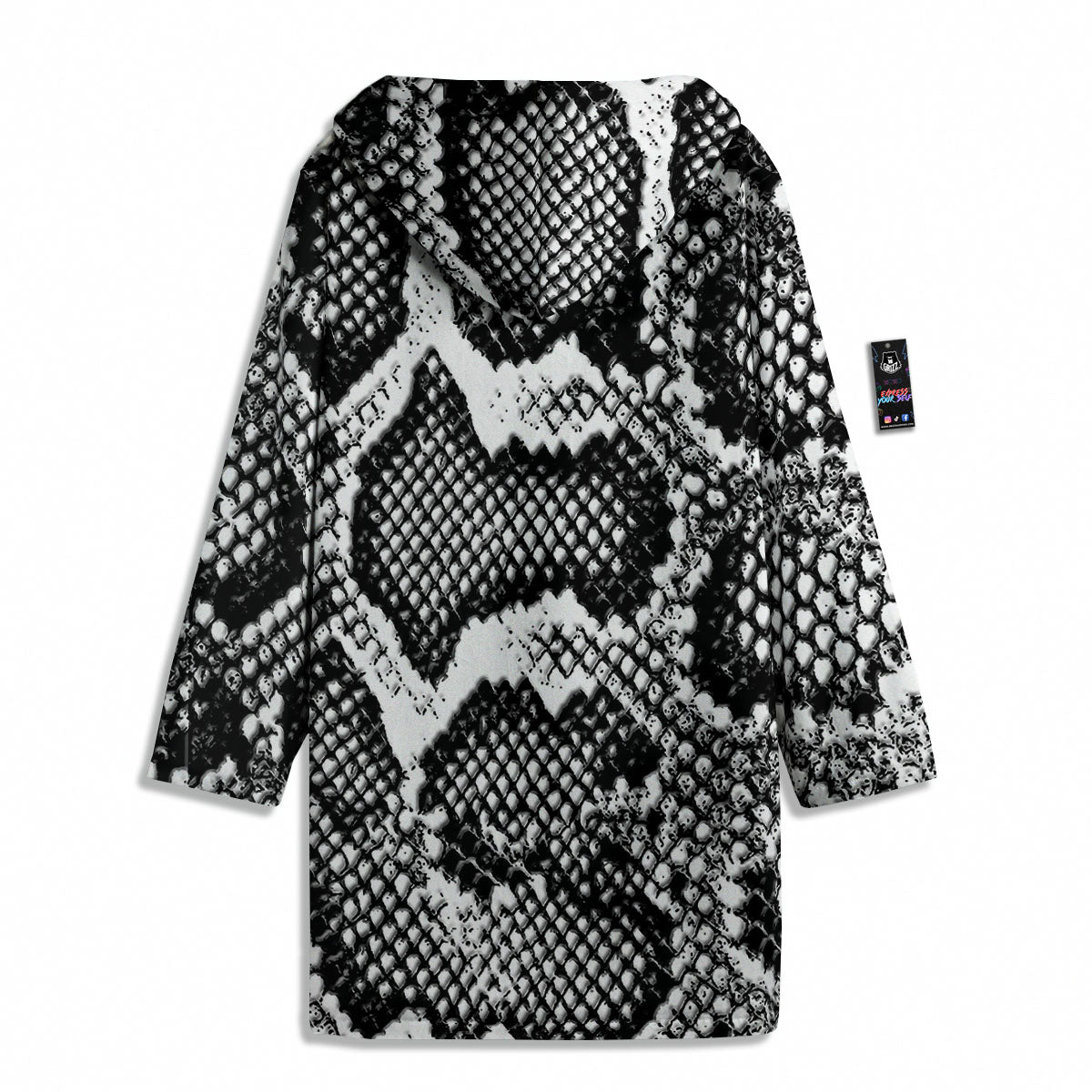 Snakeskin Black And Grey Print Men's Windbreaker Jacket-grizzshop