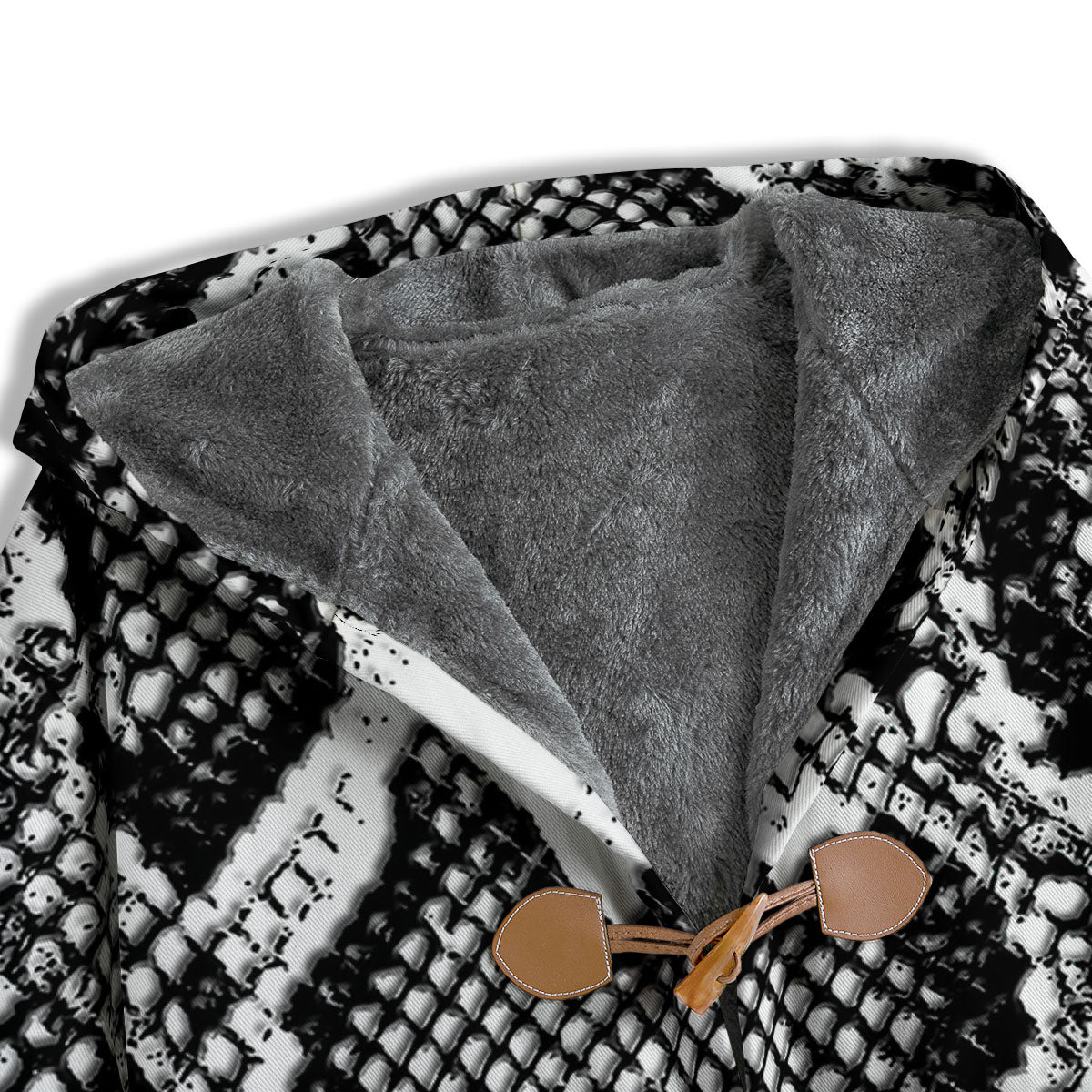 Snakeskin Black And Grey Print Men's Windbreaker Jacket-grizzshop