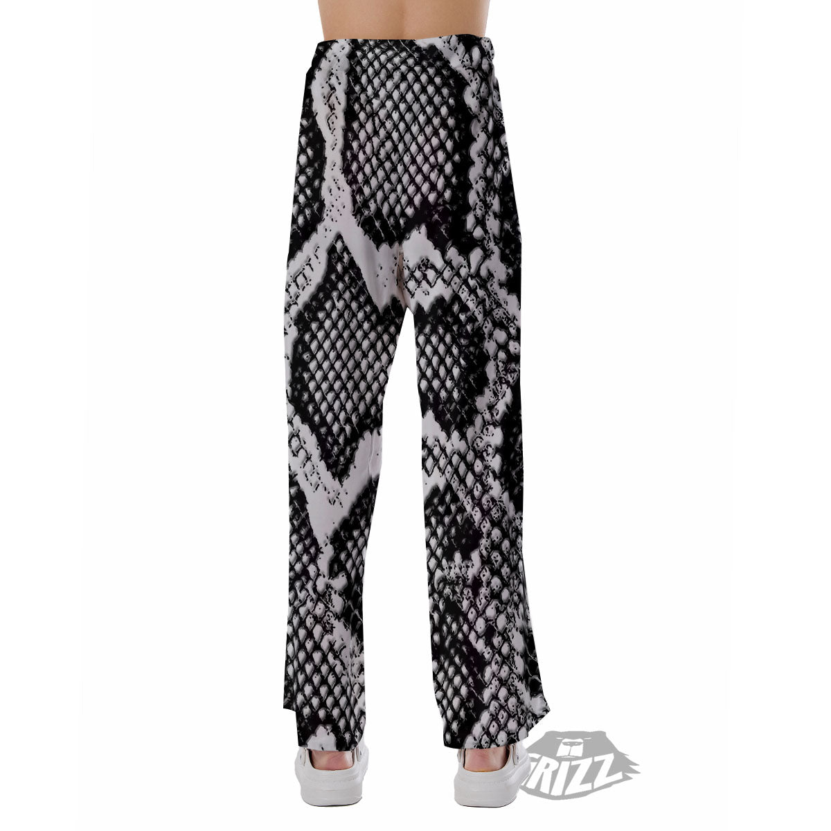 Snakeskin Black And Grey Print Pajama Pants-grizzshop