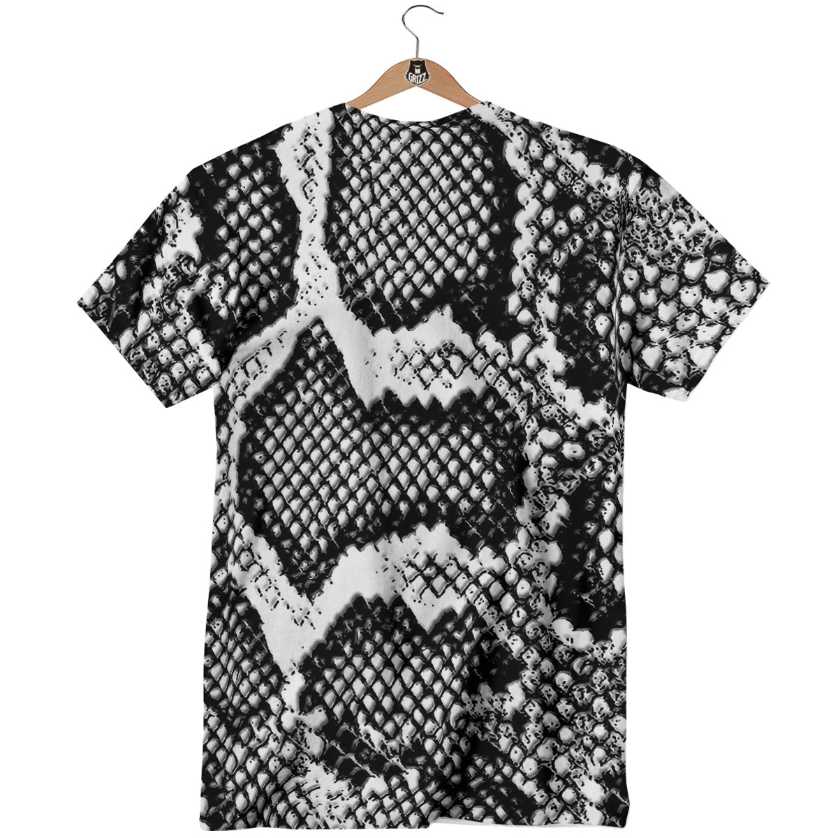 Snakeskin Black And Grey Print T-Shirt-grizzshop