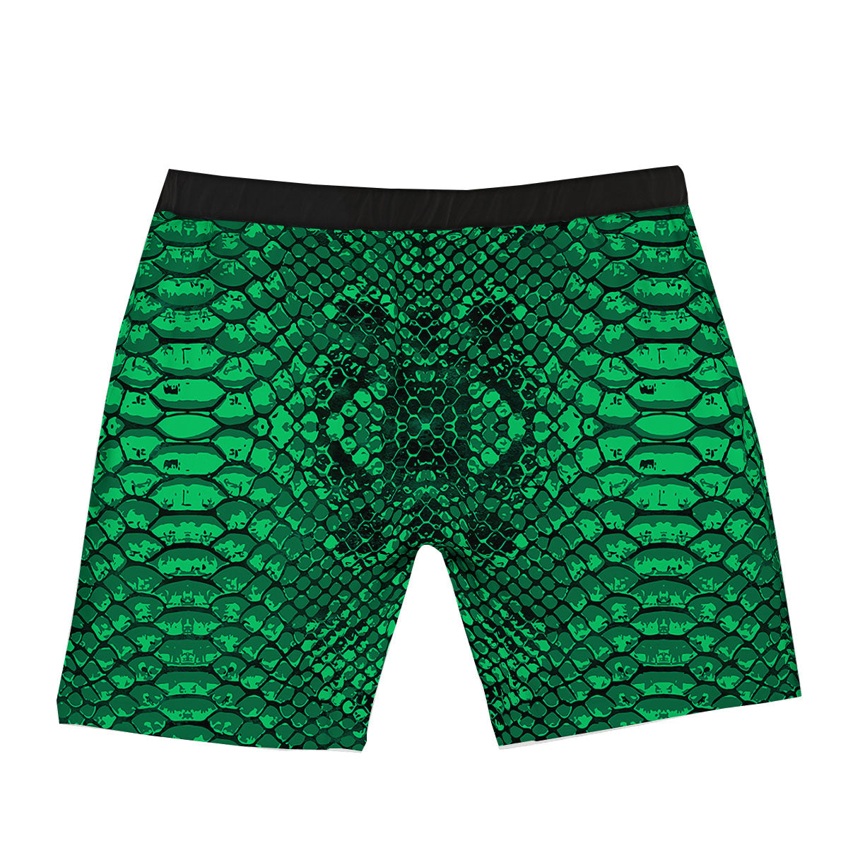 Snakeskin Black And Lime Green Print Boxer Briefs-grizzshop