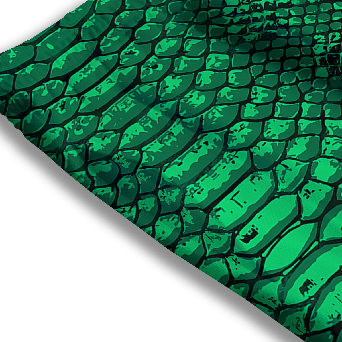 Snakeskin Black And Lime Green Print Mesh Shorts