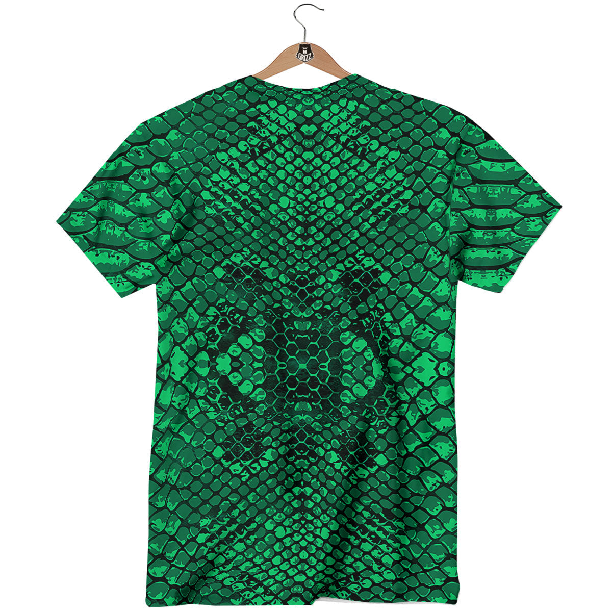 Snakeskin Black And Lime Green Print T-Shirt-grizzshop