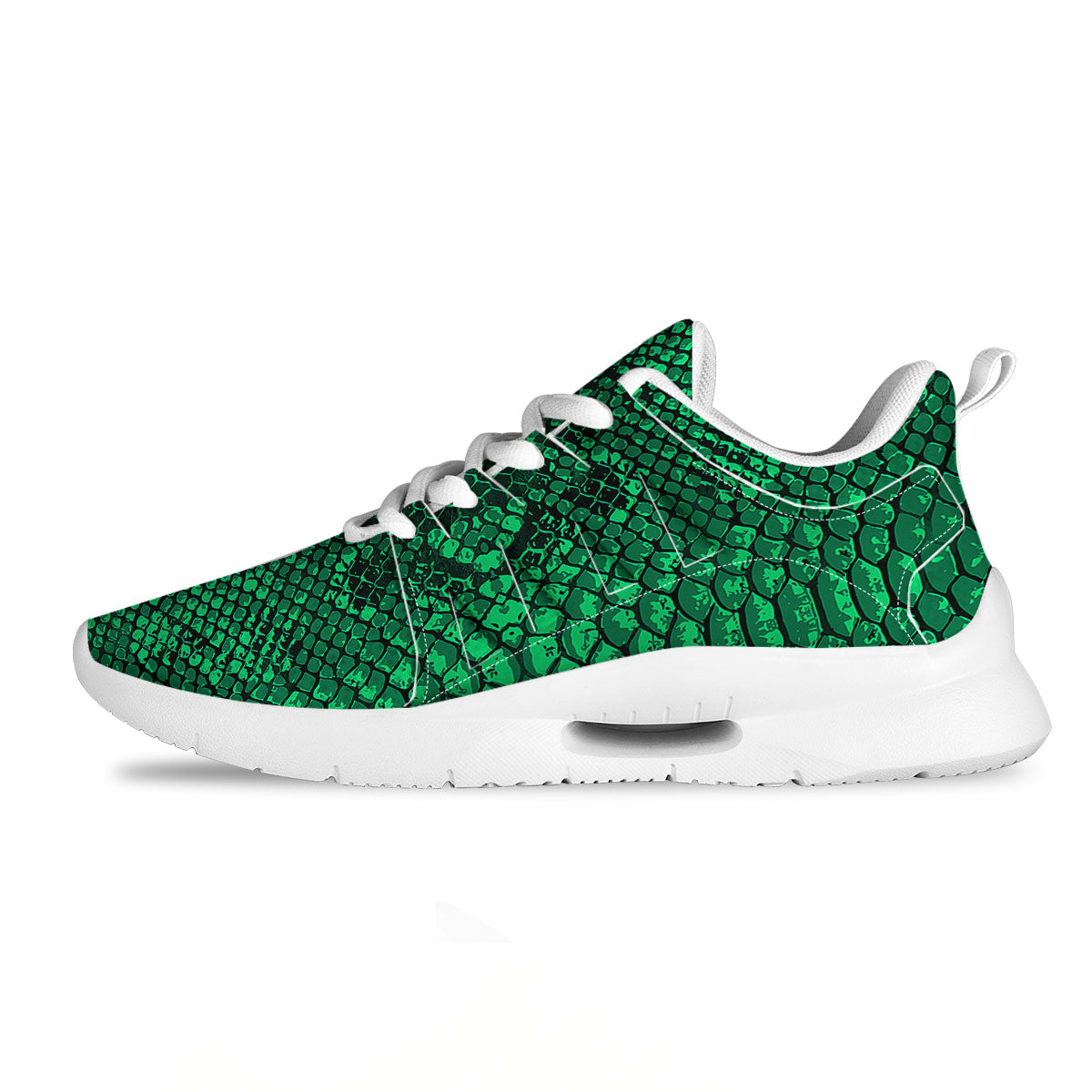 Snakeskin Black And Lime Green Print Tennis Shoes-grizzshop