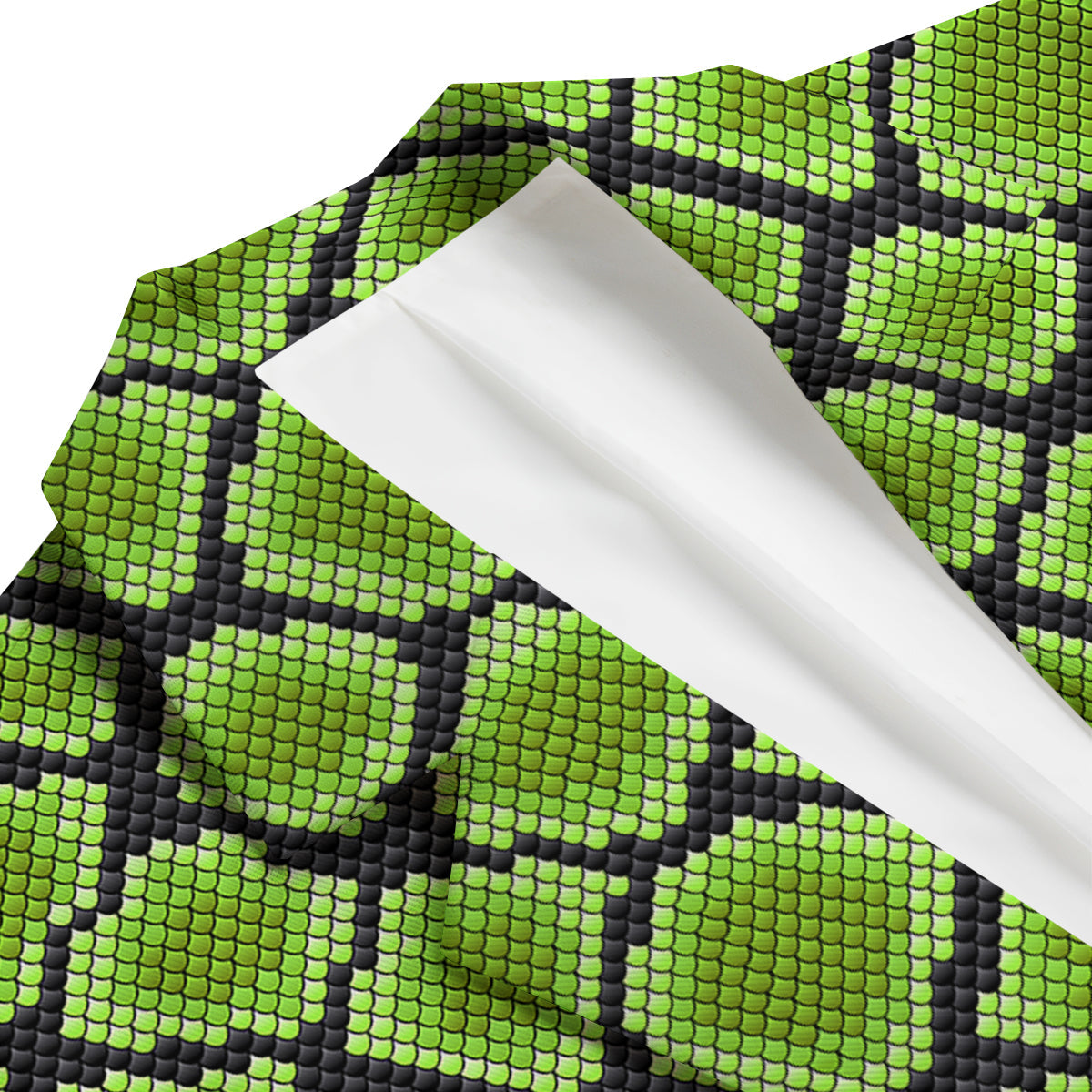 Snakeskin Black And Neon Green Print Men's Blazer-grizzshop