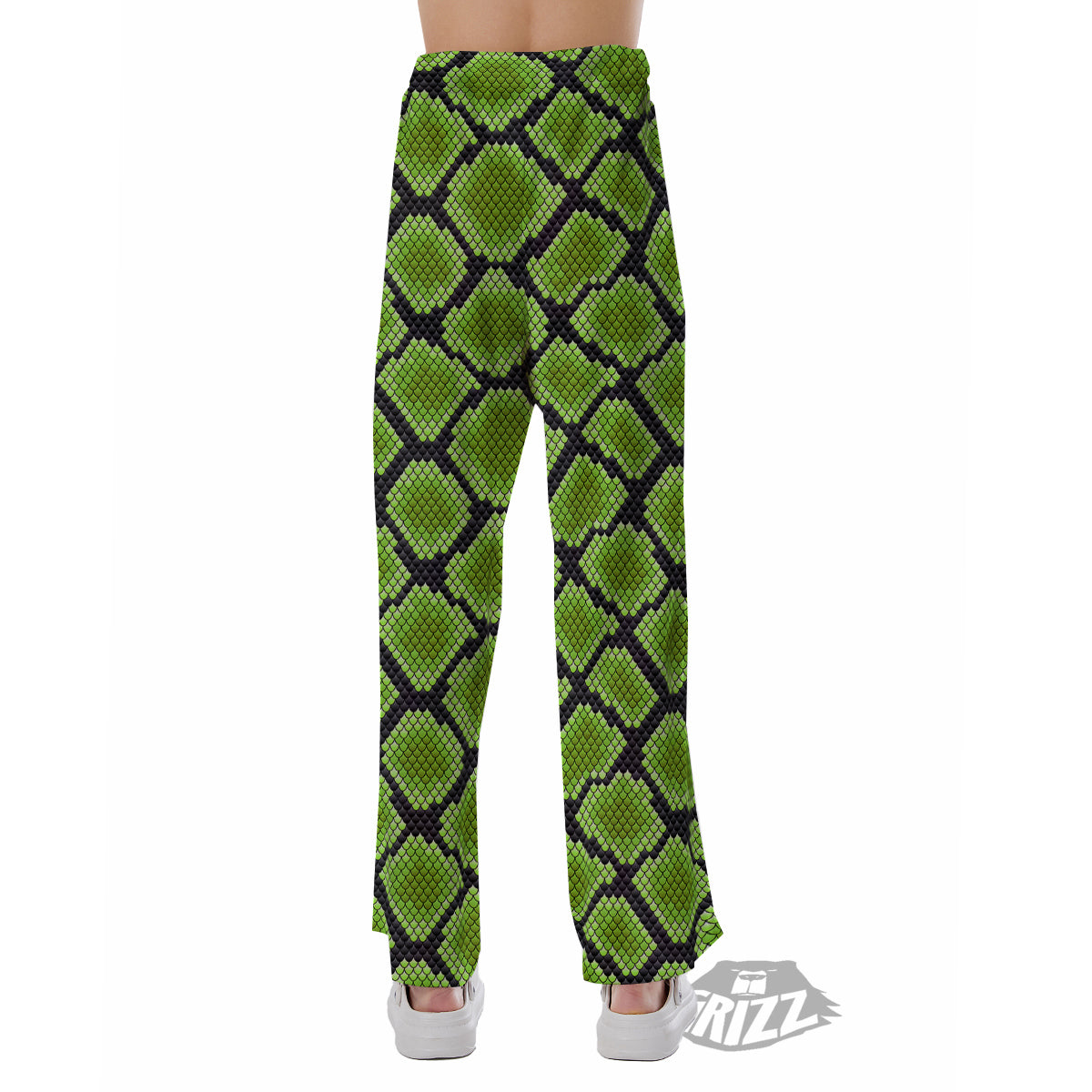 Snakeskin Black And Neon Green Print Pajama Pants-grizzshop