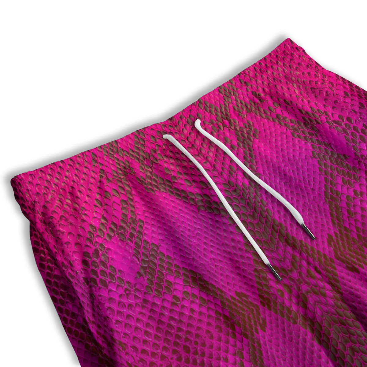 Snakeskin Black And Pink Magenta Print Men's Athletic Shorts