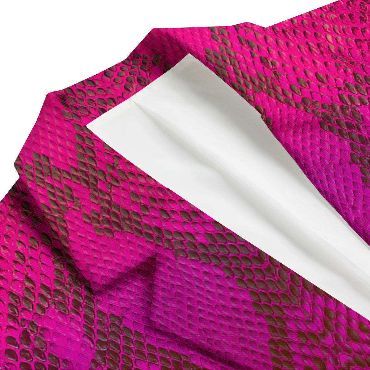 Snakeskin Black And Pink Magenta Print Men's Blazer-grizzshop