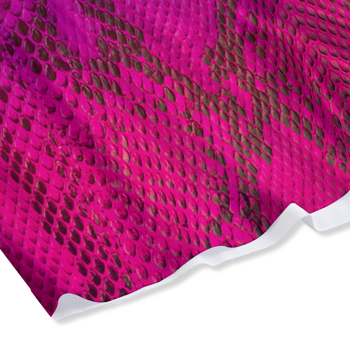 Snakeskin Black And Pink Magenta Print Mesh Shorts