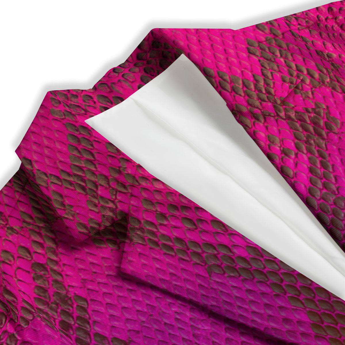 Snakeskin Black And Pink Magenta Print Women's Blazer-grizzshop