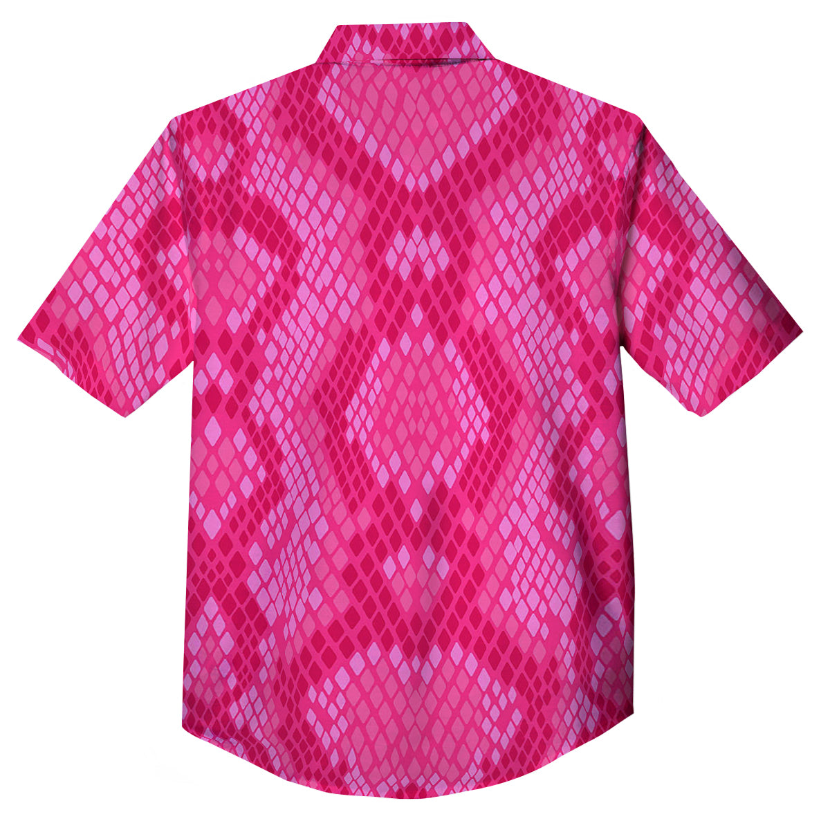 Snakeskin Black And Pink Neon Print Button Up Shirt-grizzshop