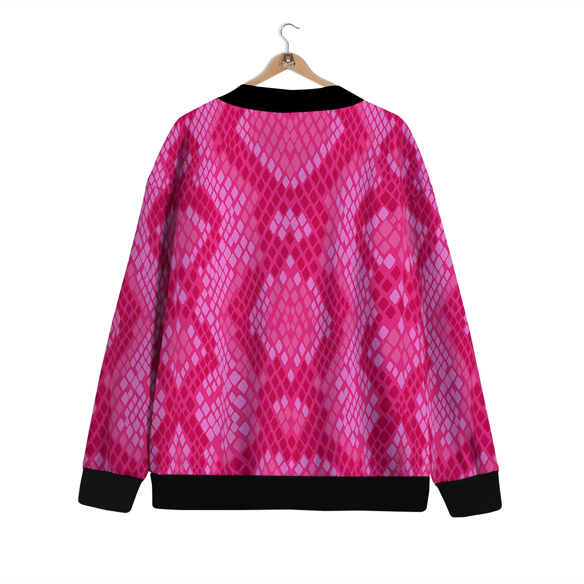 Snakeskin Black And Pink Neon Print Cardigan-grizzshop