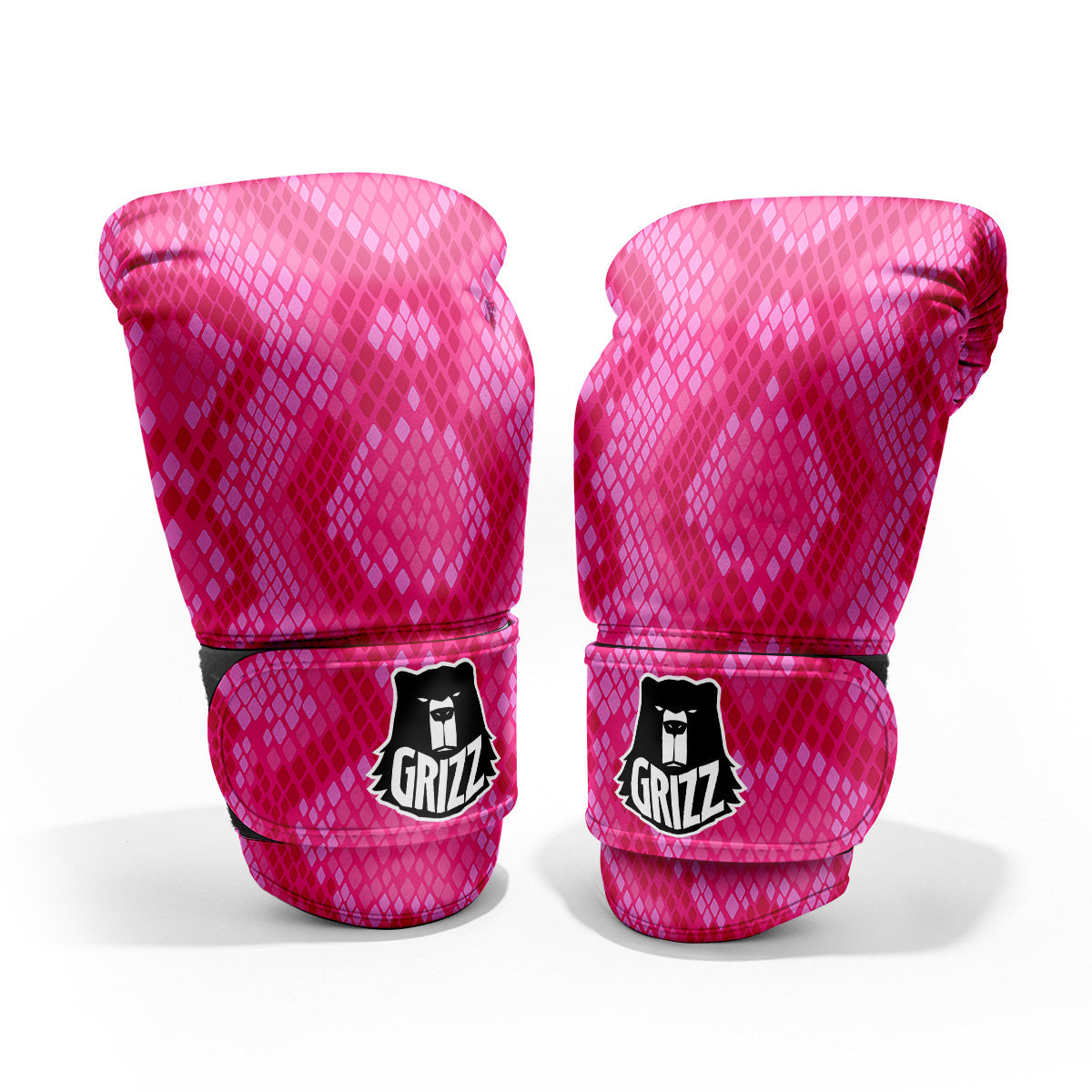 Snakeskin Black And Pink Neon Print Pro Boxing Glove