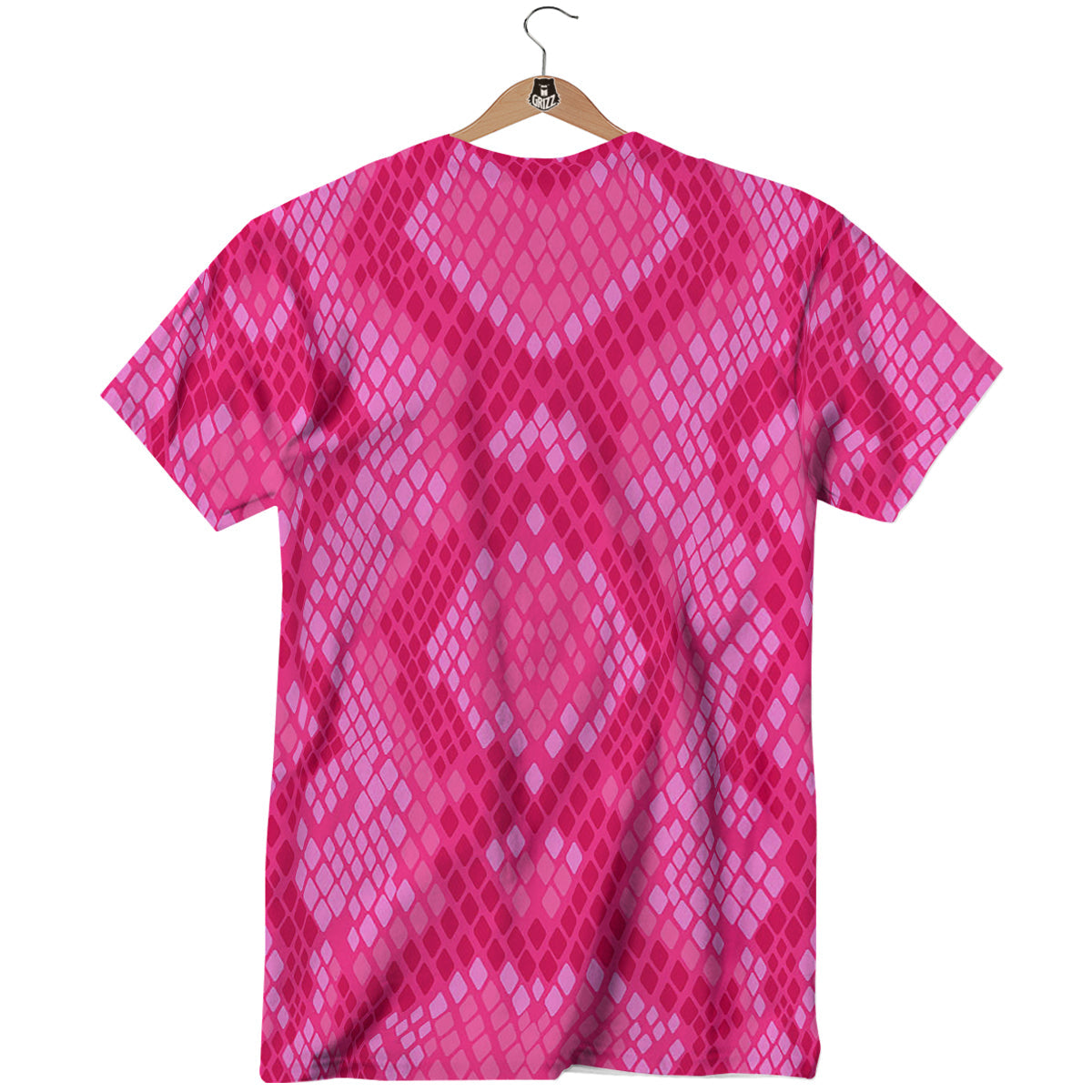 Snakeskin Black And Pink Neon Print T-Shirt-grizzshop