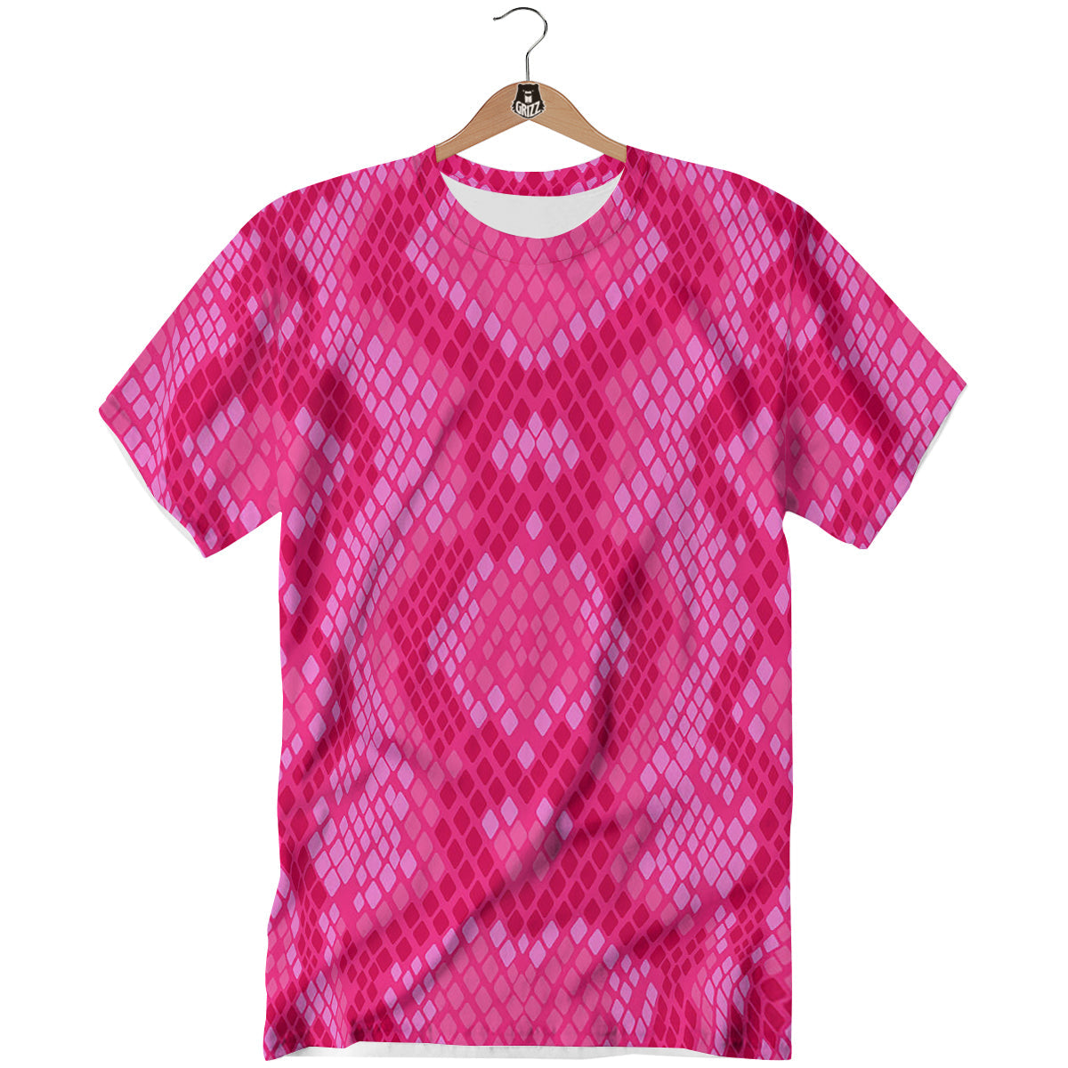 Snakeskin Black And Pink Neon Print T-Shirt-grizzshop