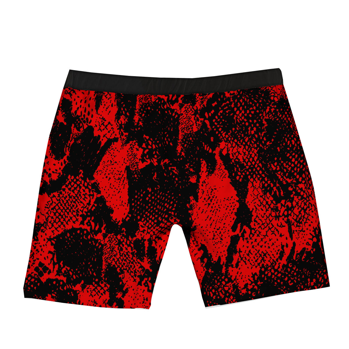 Snakeskin Black And Red Print Boxer Briefs-grizzshop