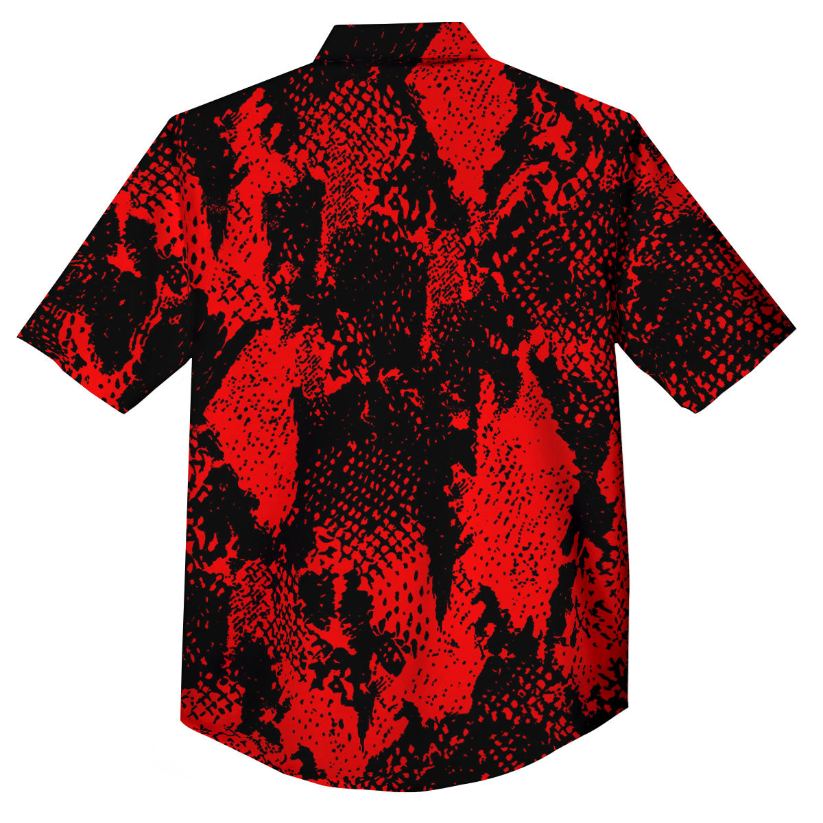 Snakeskin Black And Red Print Button Up Shirt-grizzshop