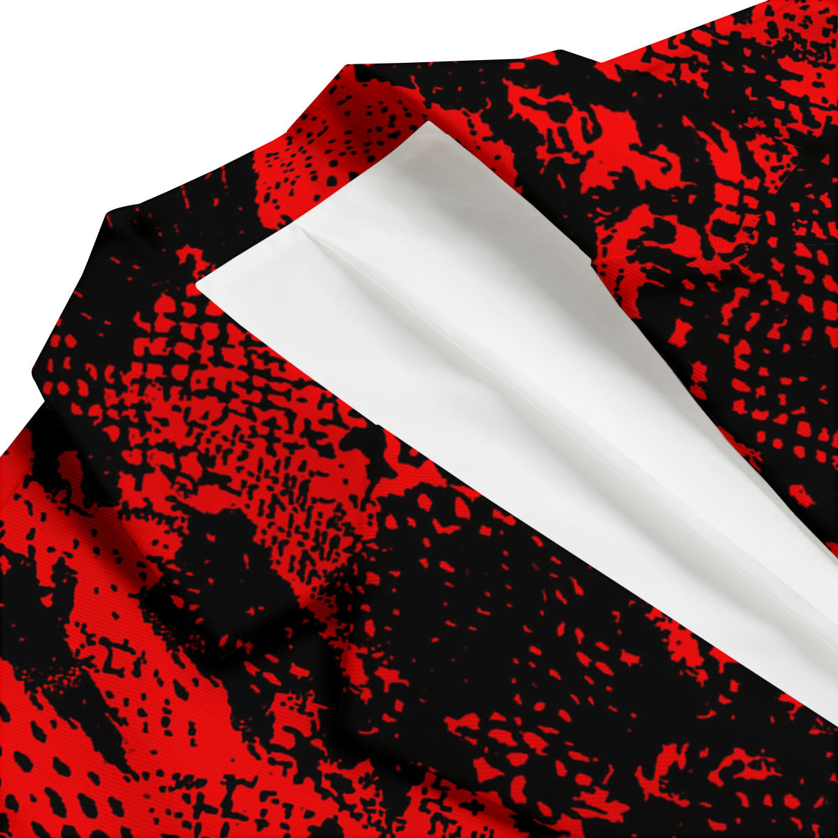 Snakeskin Black And Red Print Men's Blazer-grizzshop