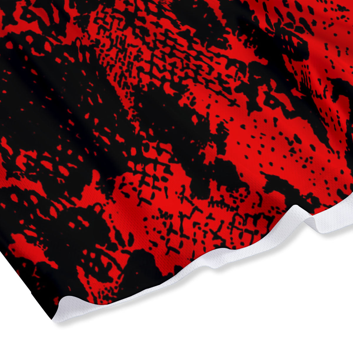 Snakeskin Black And Red Print Mesh Shorts
