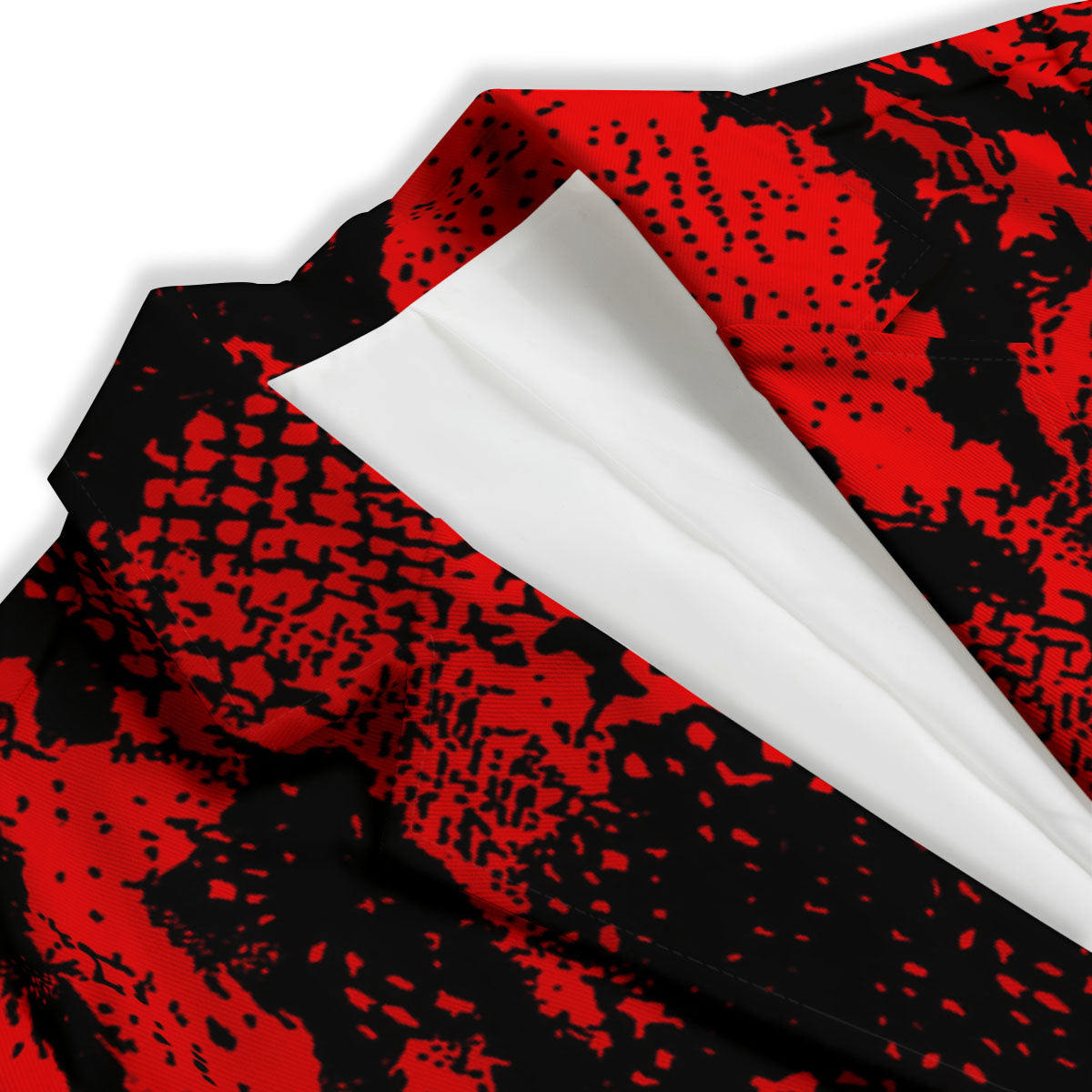 Snakeskin Black And Red Print Women's Blazer-grizzshop