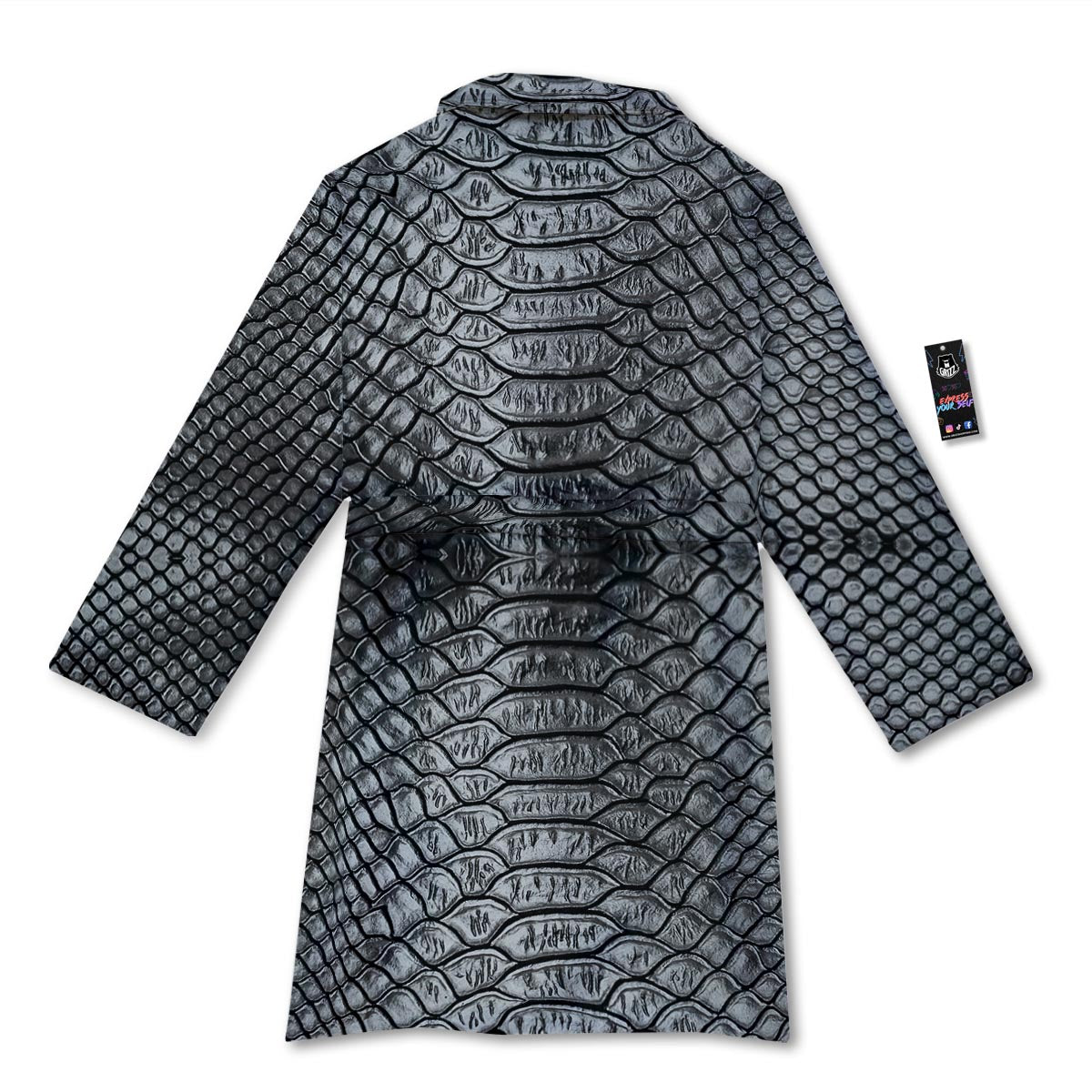 Snakeskin Black And Tan Print Pattern Bathrobe-grizzshop