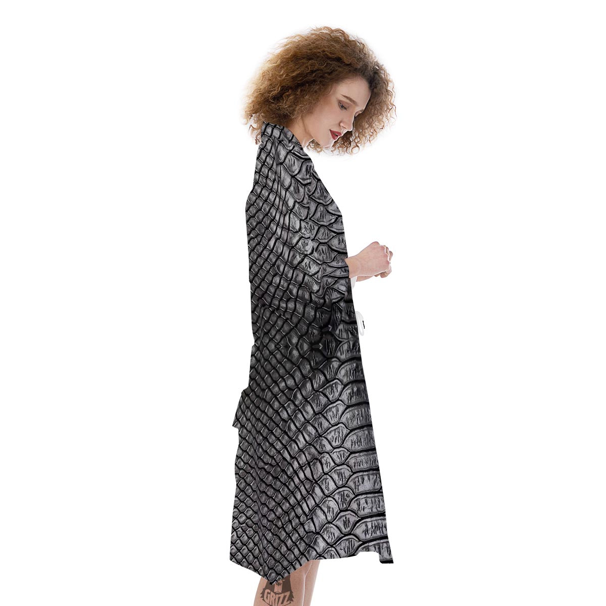Snakeskin Black And Tan Print Pattern Kimono-grizzshop