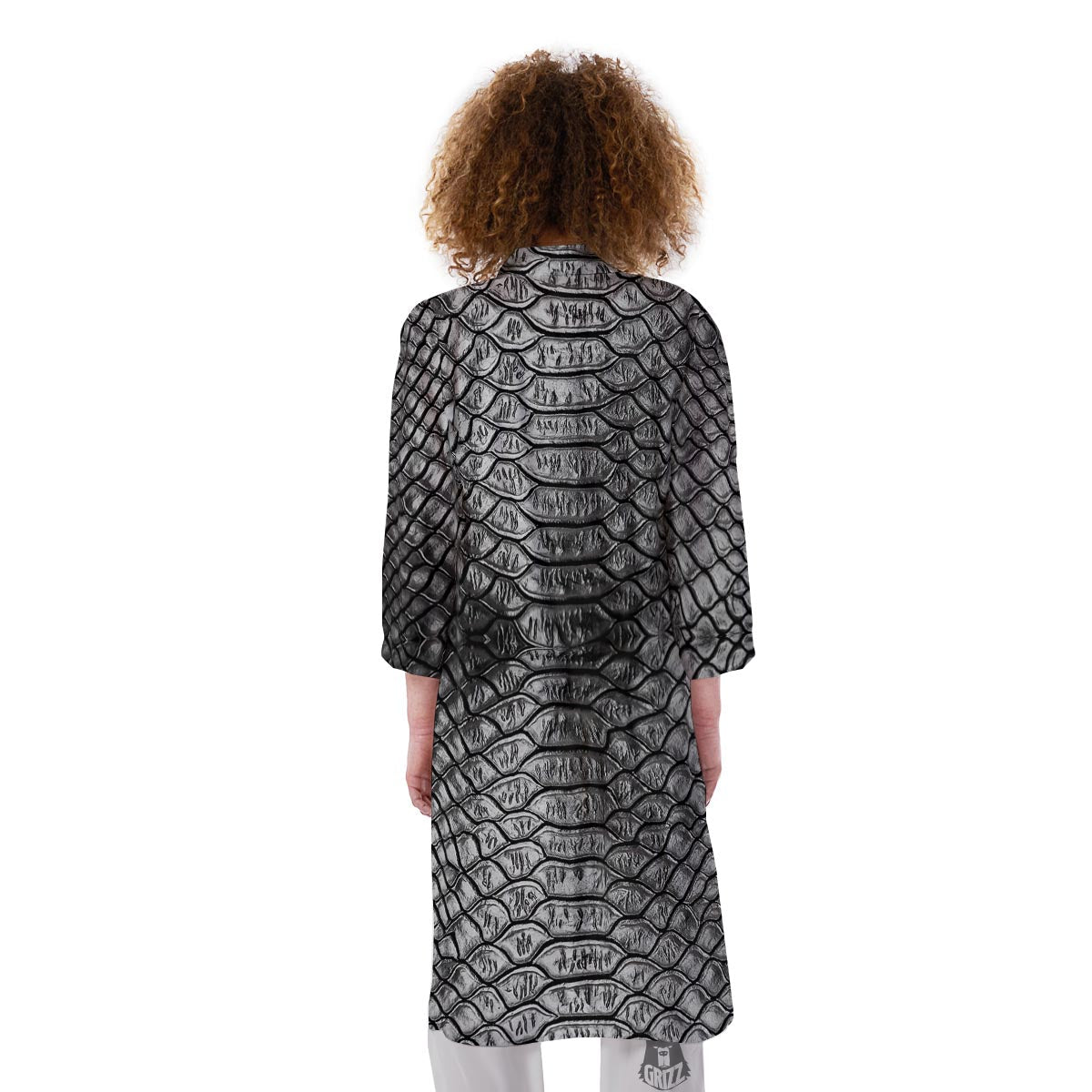 Snakeskin Black And Tan Print Pattern Kimono-grizzshop