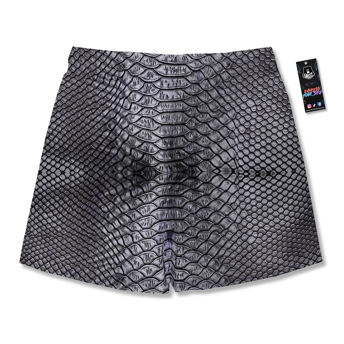 Snakeskin Black And Tan Print Pattern Men's Running Shorts-grizzshop