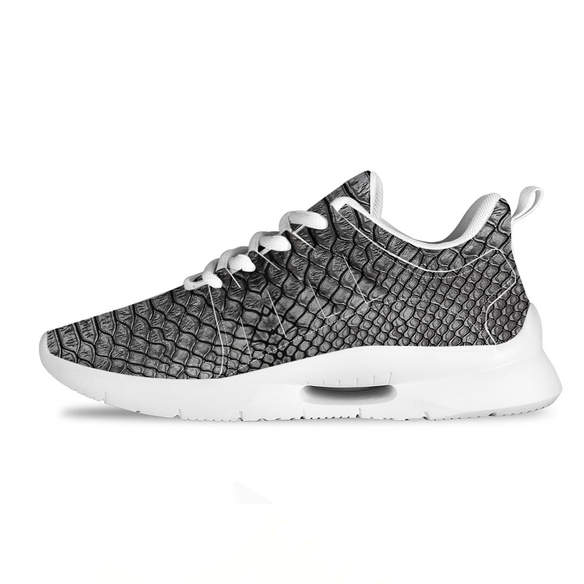 Snakeskin Black And Tan Print Pattern Tennis Shoes-grizzshop