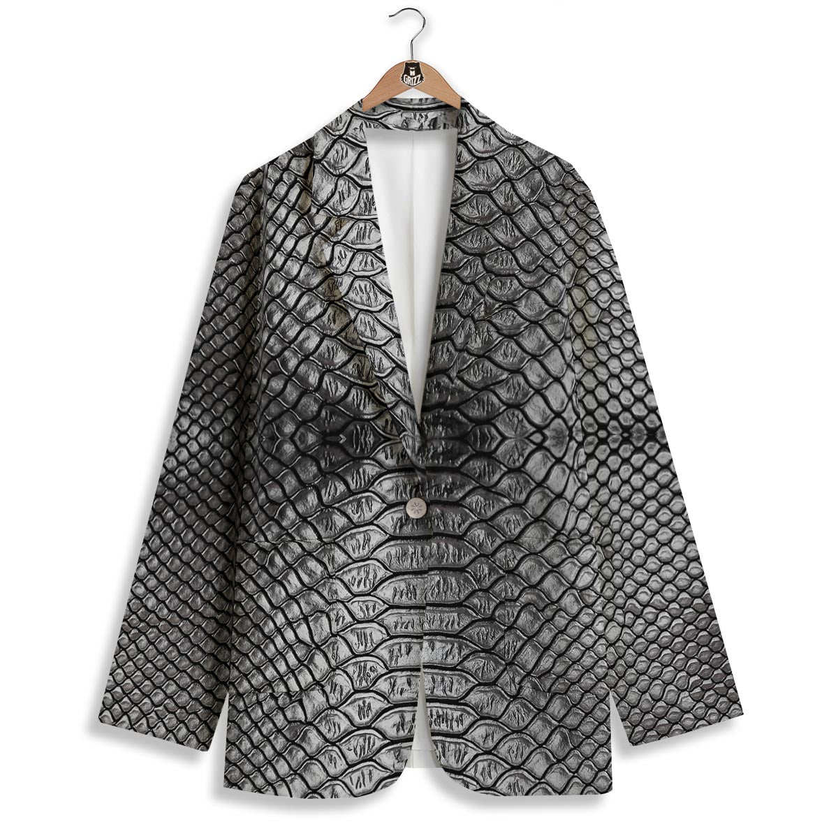 Snakeskin Black And Tan Print Pattern Women's Blazer-grizzshop