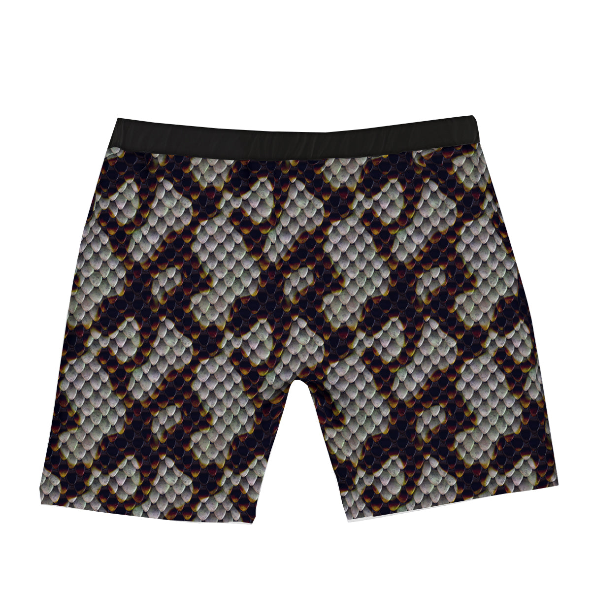 Snakeskin Black And White Texture Print Boxer Briefs-grizzshop