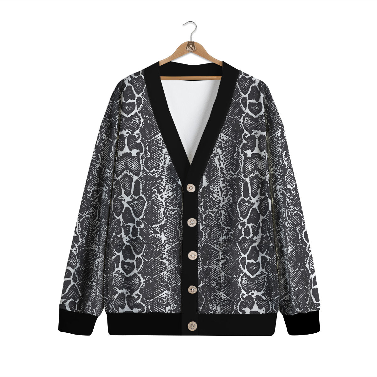 Snakeskin Black Print Cardigan-grizzshop