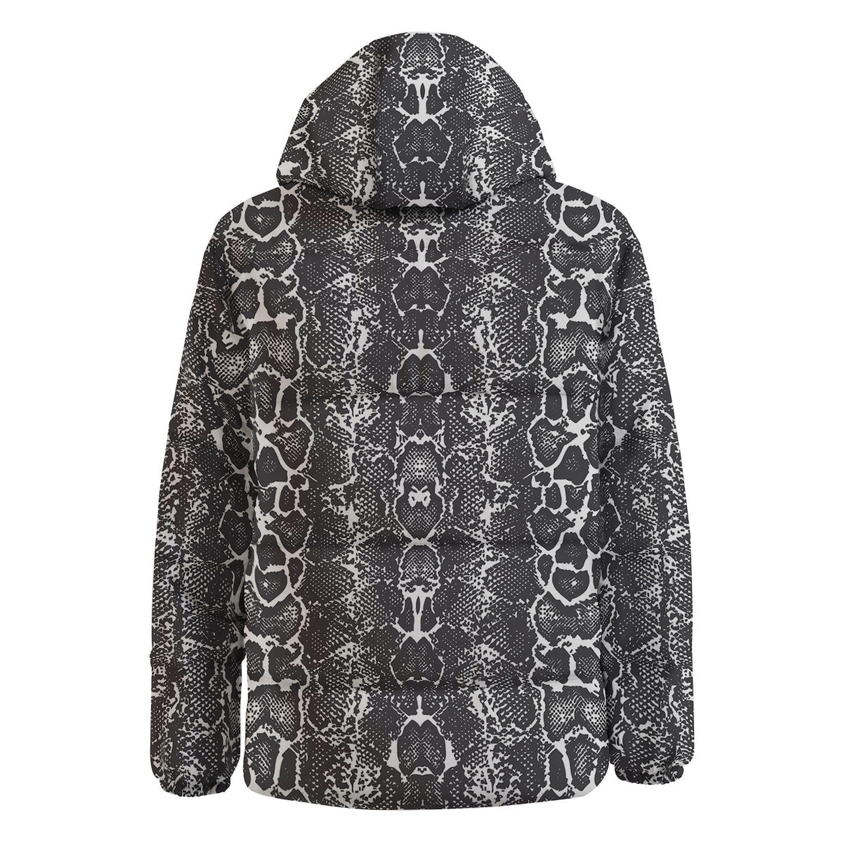 Snakeskin Black Print Down Jacket-grizzshop