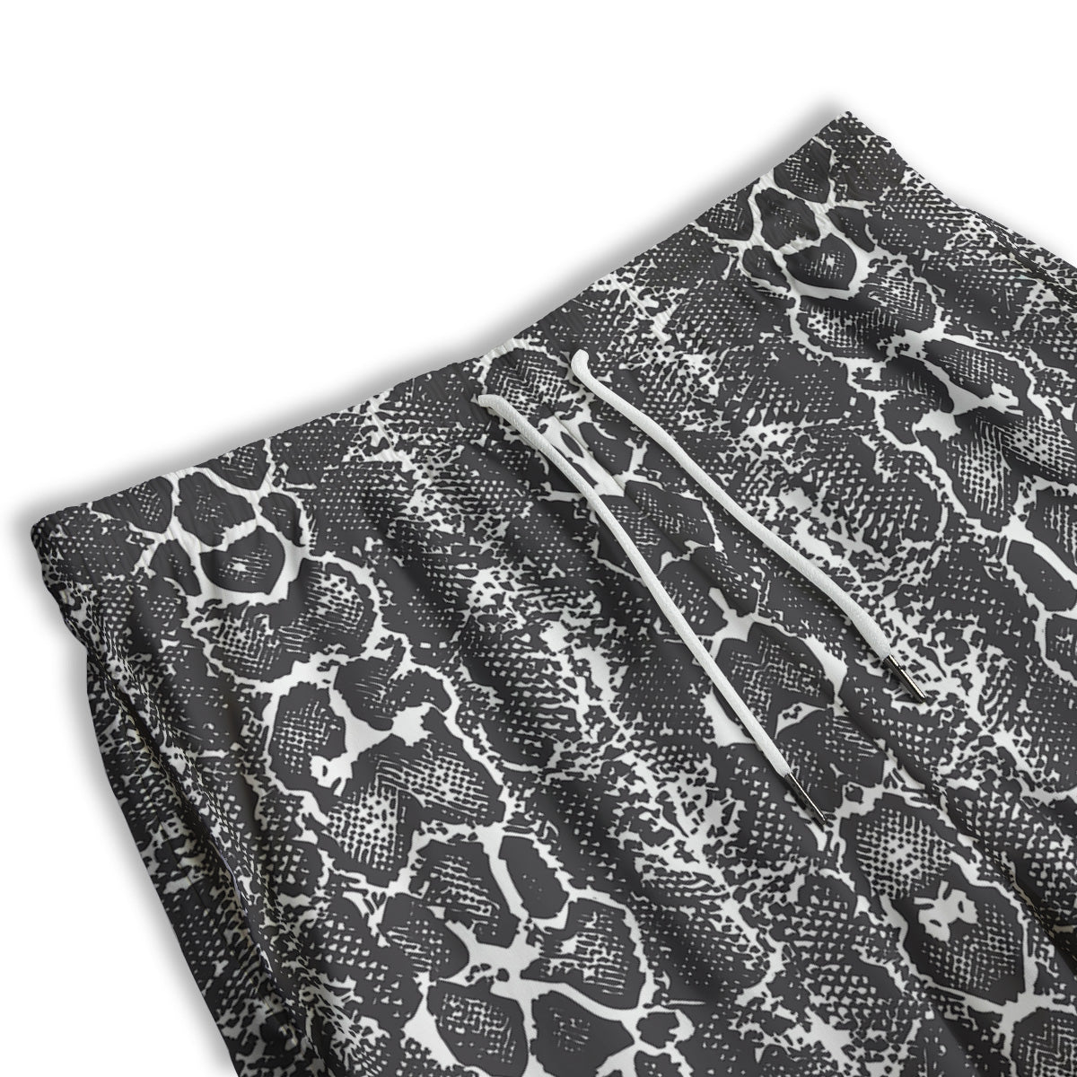 Snakeskin Black Print Men's Athletic Shorts
