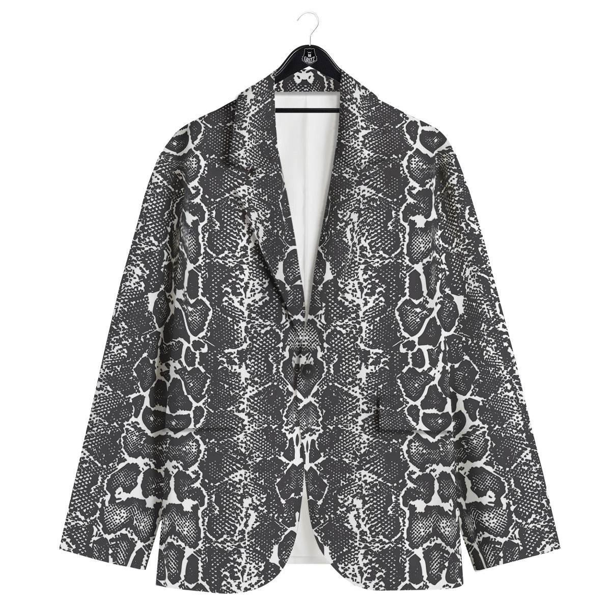 Snakeskin Black Print Men's Sport Coat-grizzshop