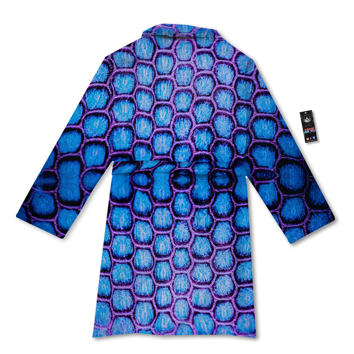 Snakeskin Blue And Purple Print Pattern Bathrobe-grizzshop