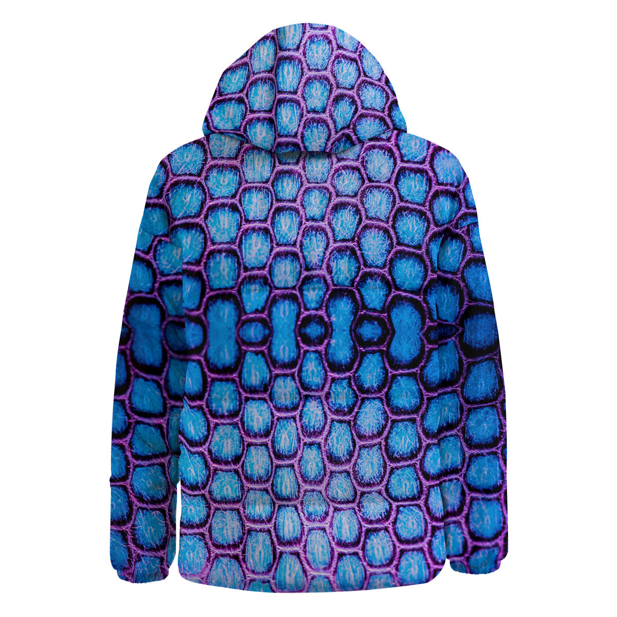 Snakeskin Blue And Purple Print Pattern Down Jacket-grizzshop