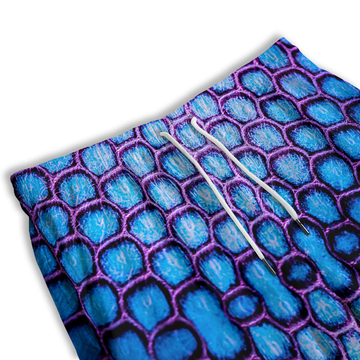 Snakeskin Blue And Purple Print Pattern Men's Athletic Shorts