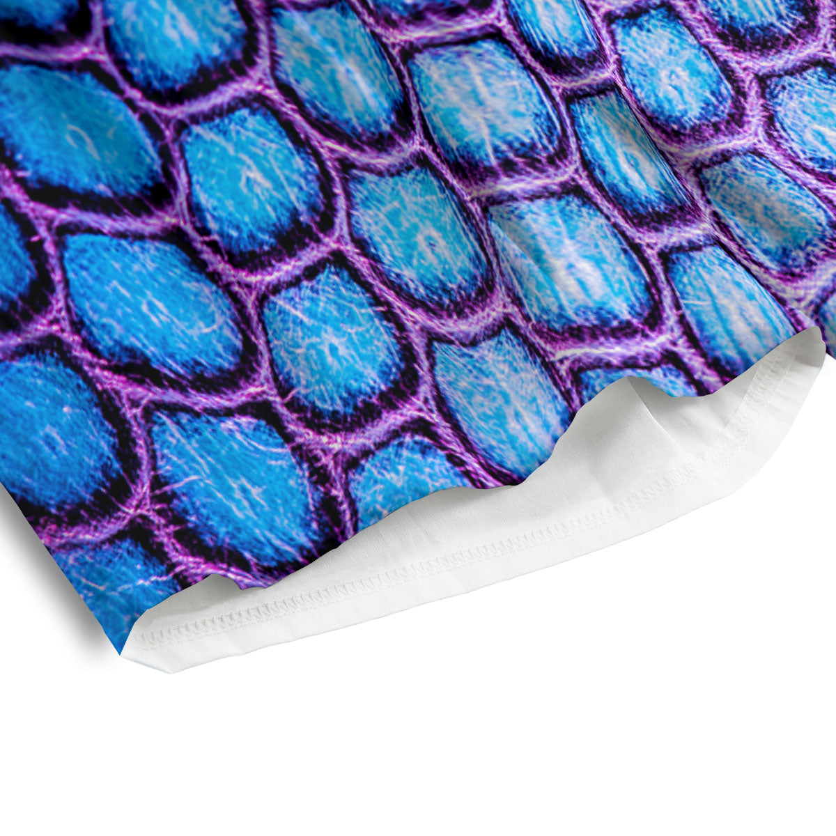 Snakeskin Blue And Purple Print Pattern Men's Athletic Shorts