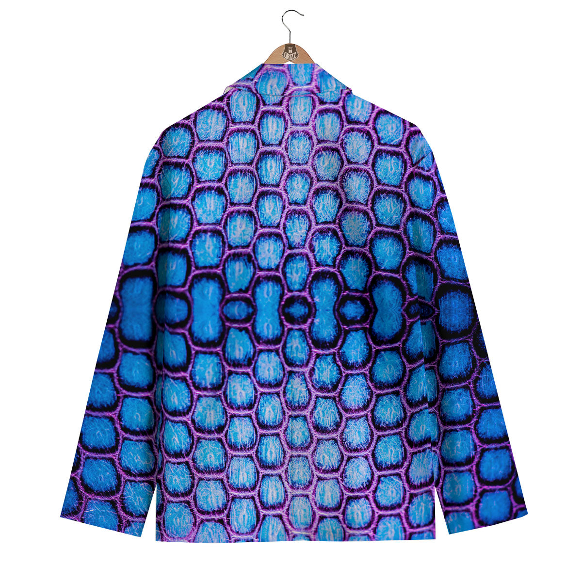Snakeskin Blue And Purple Print Pattern Men's Blazer-grizzshop