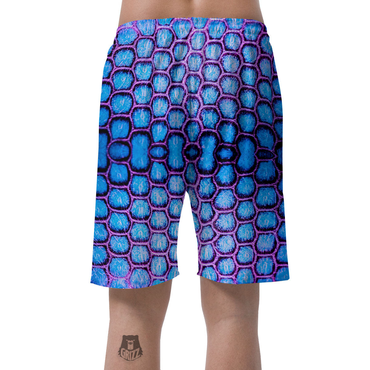 Snakeskin Blue And Purple Print Pattern Men's Shorts-grizzshop