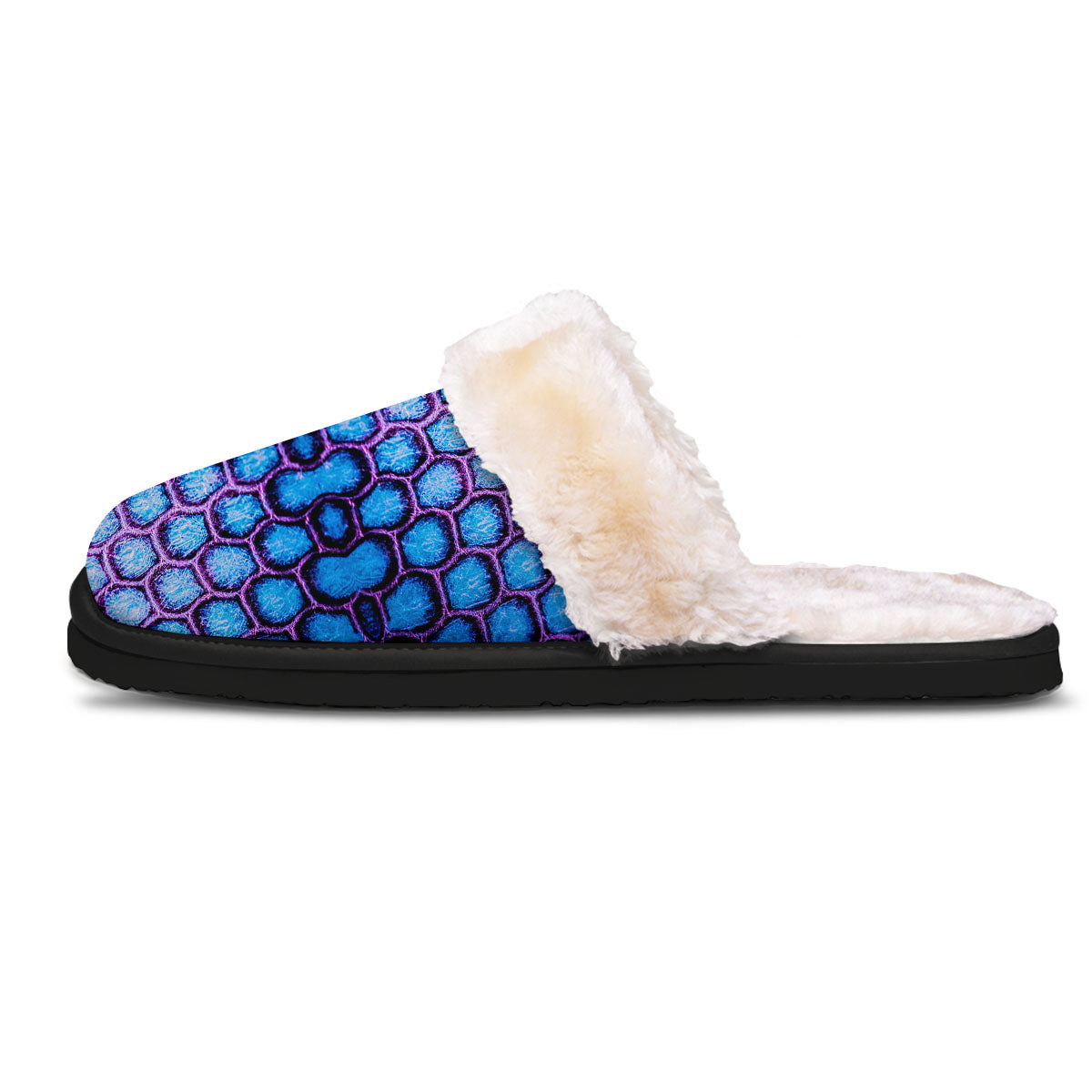 Snakeskin Blue And Purple Print Pattern Slippers-grizzshop