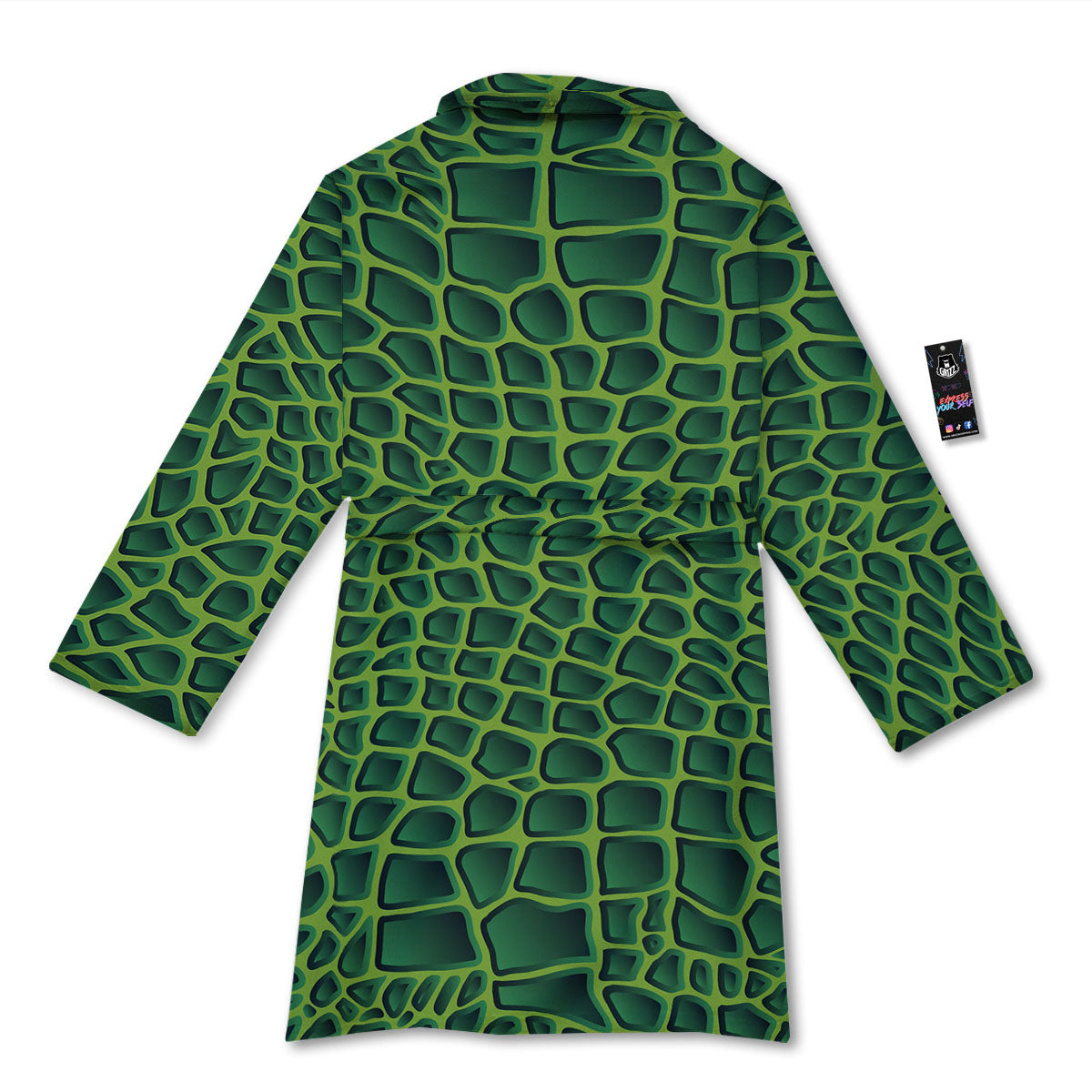 Snakeskin Green Print Bathrobe-grizzshop