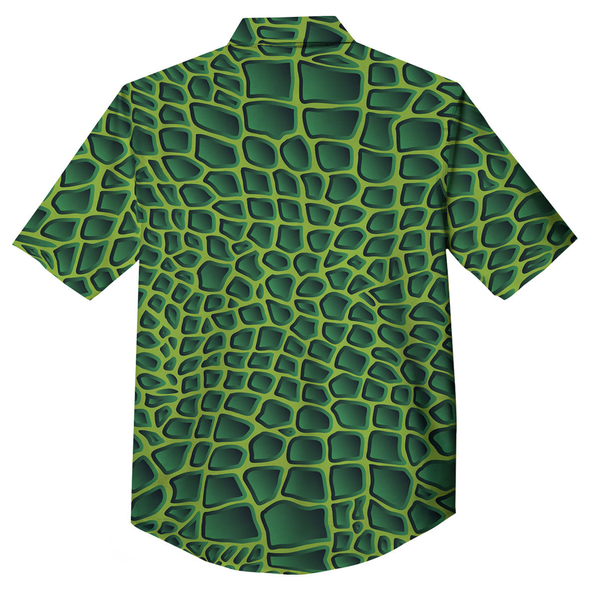 Snakeskin Green Print Button Up Shirt-grizzshop
