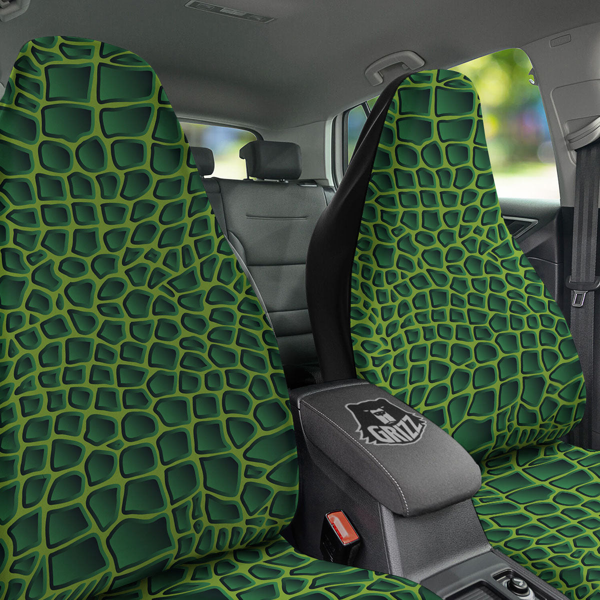 Snakeskin Green Print Car Seat Covers-grizzshop