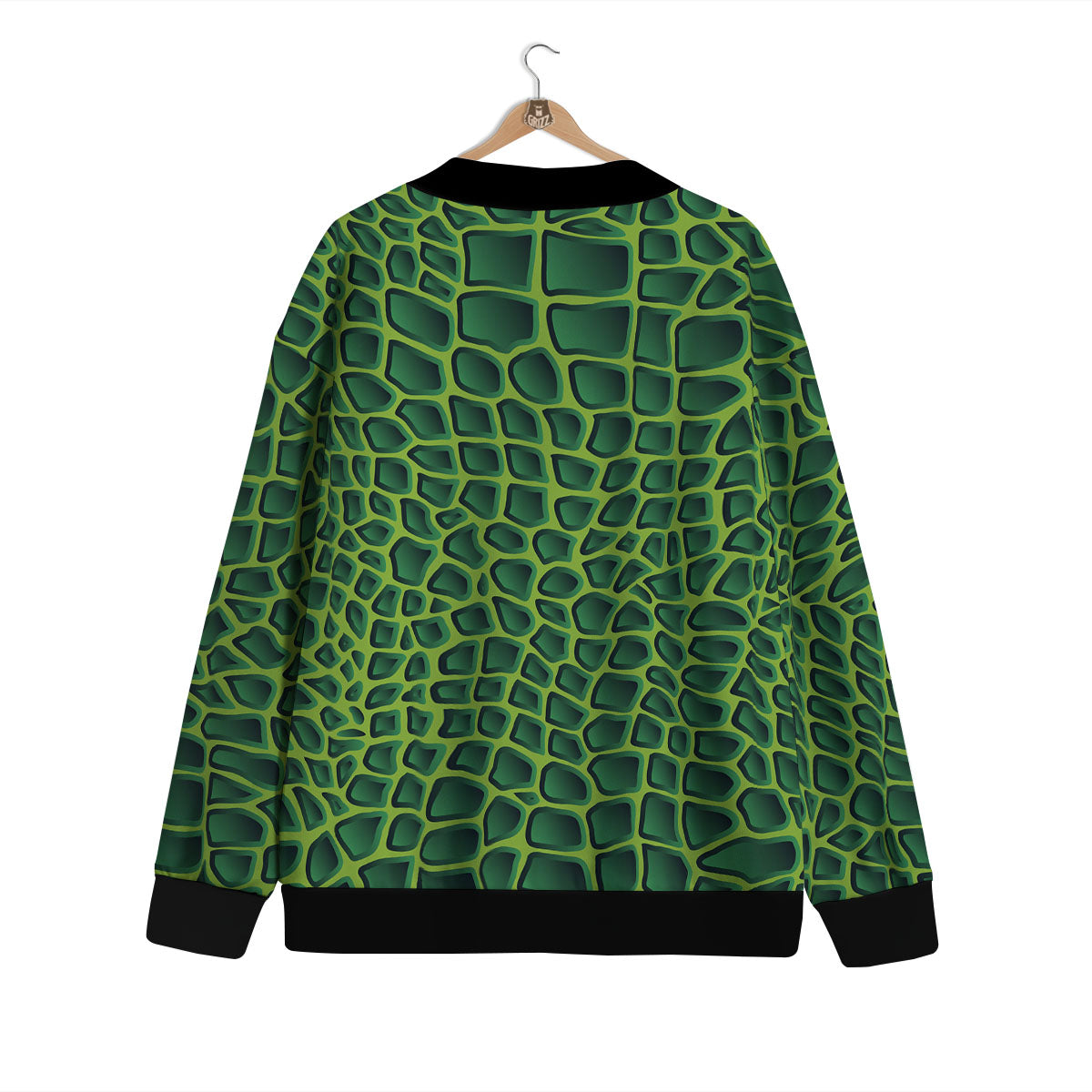 Snakeskin Green Print Cardigan-grizzshop