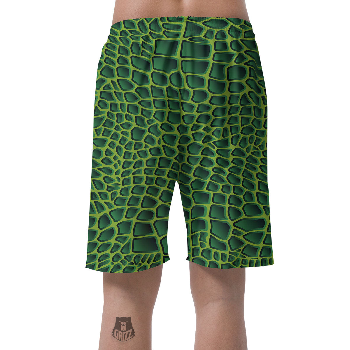 Snakeskin Green Print Men's Shorts-grizzshop